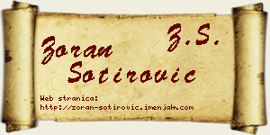 Zoran Sotirović vizit kartica